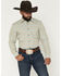Image #1 - Gibson Trading Co Men's Money In The Bank Plaid Print Long Sleeve Button-Down Western Shirt, Light Blue, hi-res
