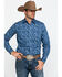 Image #1 - Rock 47 By Wrangler Men's Indigo Denim Floral Print Long Sleeve Western Shirt , , hi-res