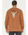 Image #1 - Carhartt Men's Loose Fit Heavyweight Longhorn Long Sleeve Graphic Work Shirt, Brown, hi-res
