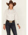 Rough Stock by Panhandle Women's Long Sleeve Pearl Snap Western Shirt, Cream, hi-res