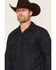 Image #2 - Pendleton Men's Board Solid Long Sleeve Button-Down Shirt, Navy, hi-res