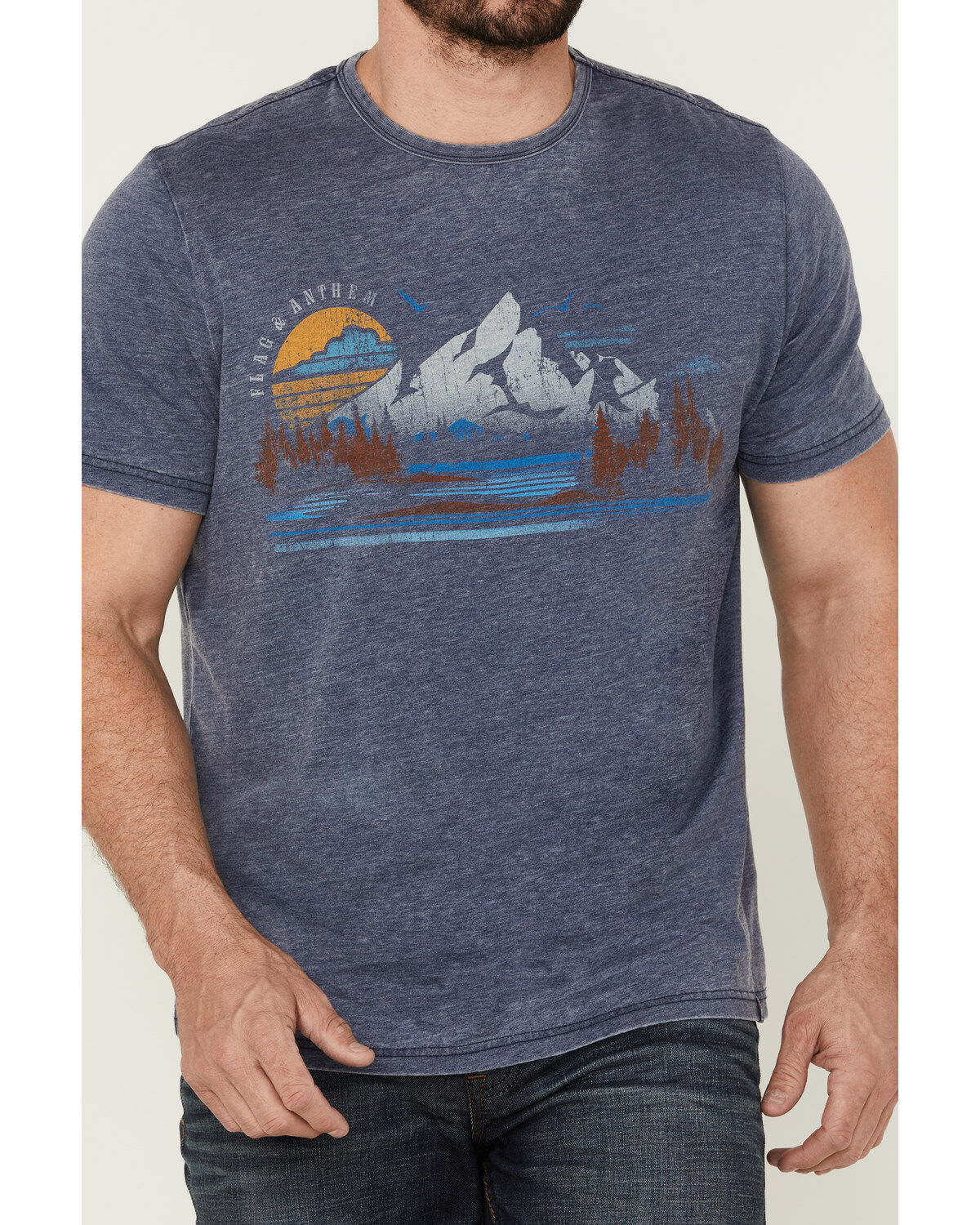 Image #3 - Flag & Anthem Men's Scenic Mountain Burnout Graphic T-Shirt, Navy, hi-res