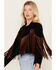 Saints & Hearts Girls' Faux Suede Cropped Fringe Jacket , Black, hi-res