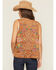 Image #4 - Fornia Women's Floral Embroidered Studded Faux Suede Vest, Camel, hi-res