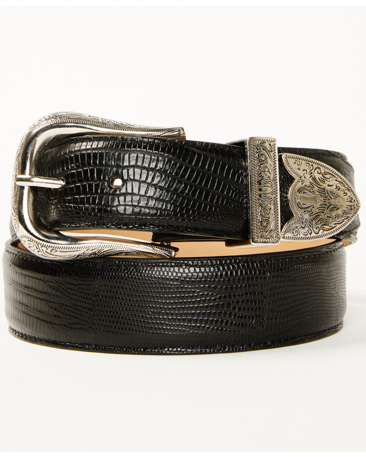 Cody James Black 1978&trade; Men's Exotic Lizard Leather Belt, Black, hi-res