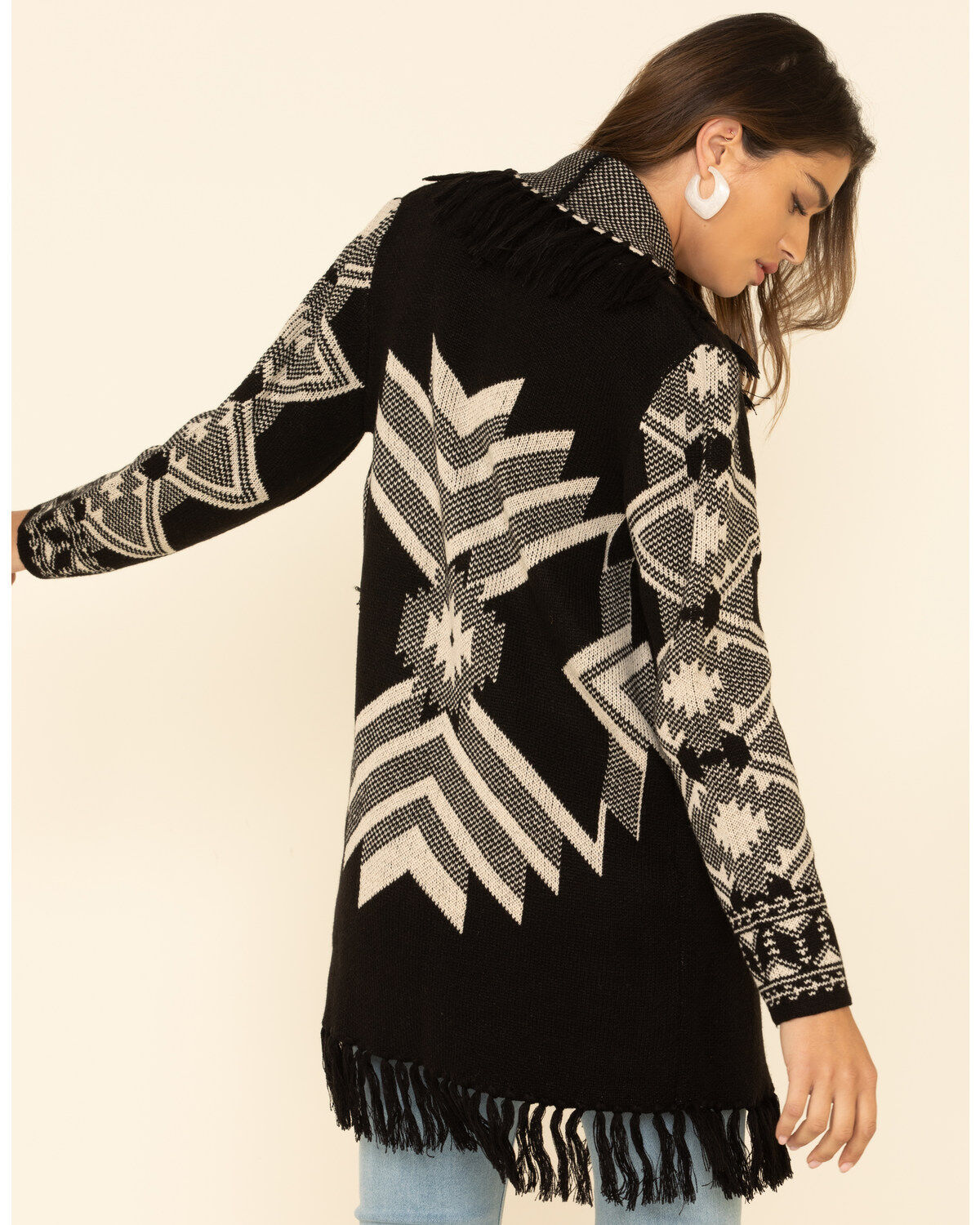 black aztec cardigan