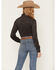 Image #4 - Cowgirl Hardware Girls' Faux Suede Long Sleeve Pearl Snap Stretch Western Shirt, Black, hi-res