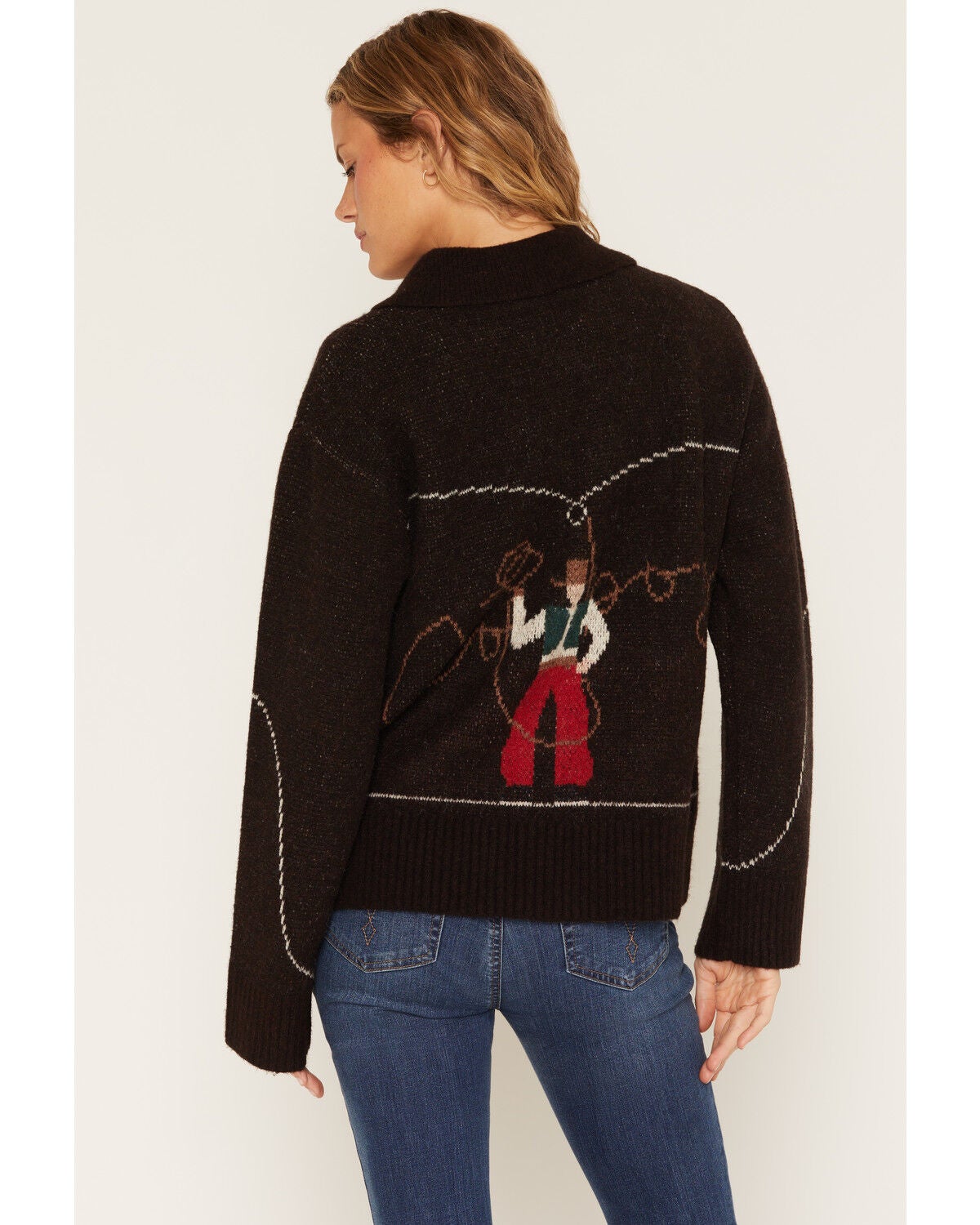 Image #4 - By Together Women's Cowboy Sweater, Brown, hi-res