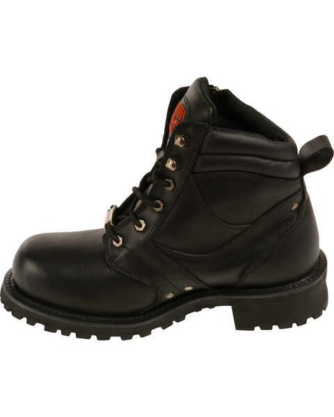 Image #3 - Milwaukee Leather Men's 6" Side Zipper Boots - Round Toe, Black, hi-res