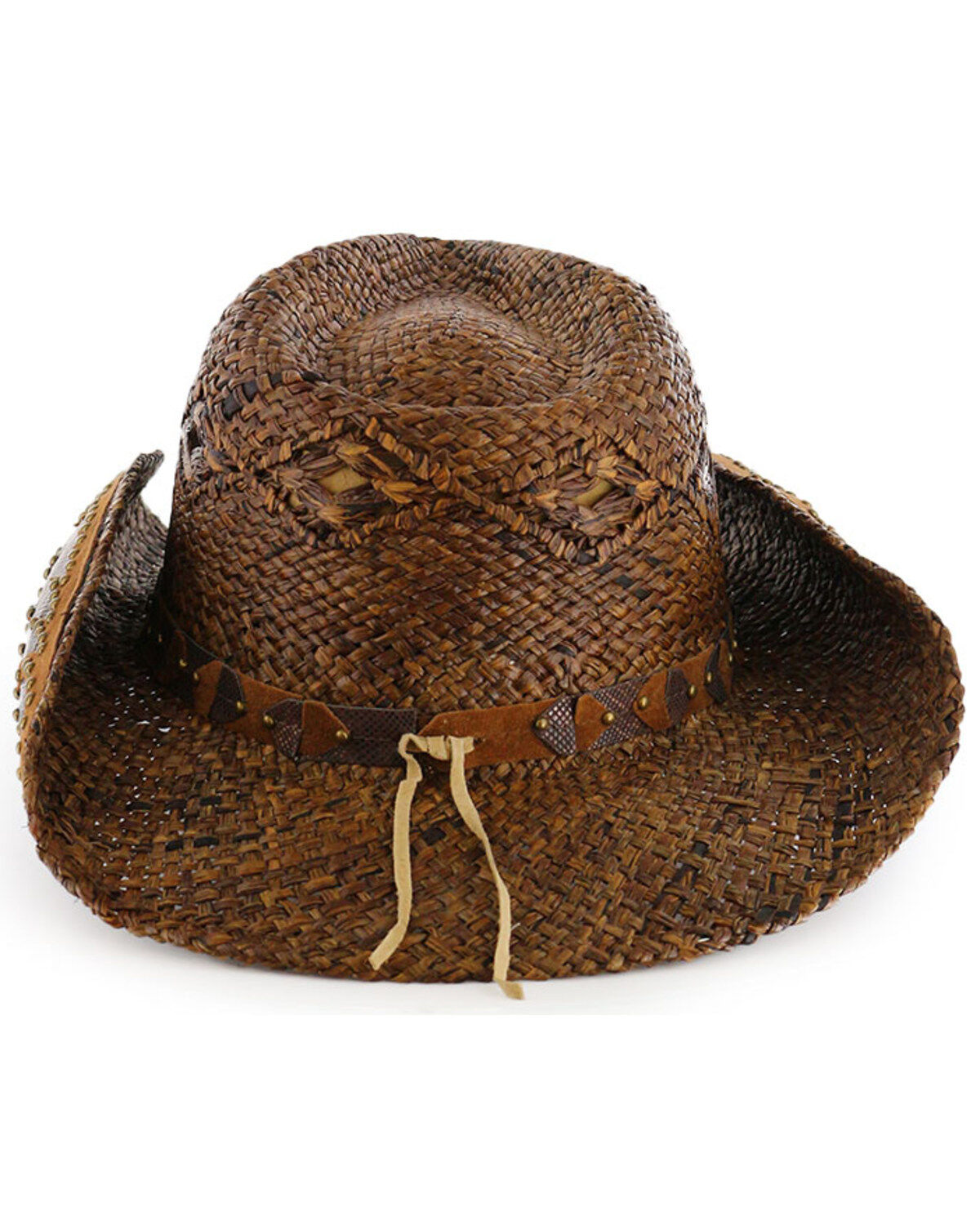Image #3 - Shyanne® Women's Embellished Brim Straw Hat, Brown, hi-res