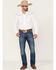 Image #2 - Rock 47 By Wrangler Men's Embroidered Long Sleeve Pearl Snap Western Shirt, White, hi-res