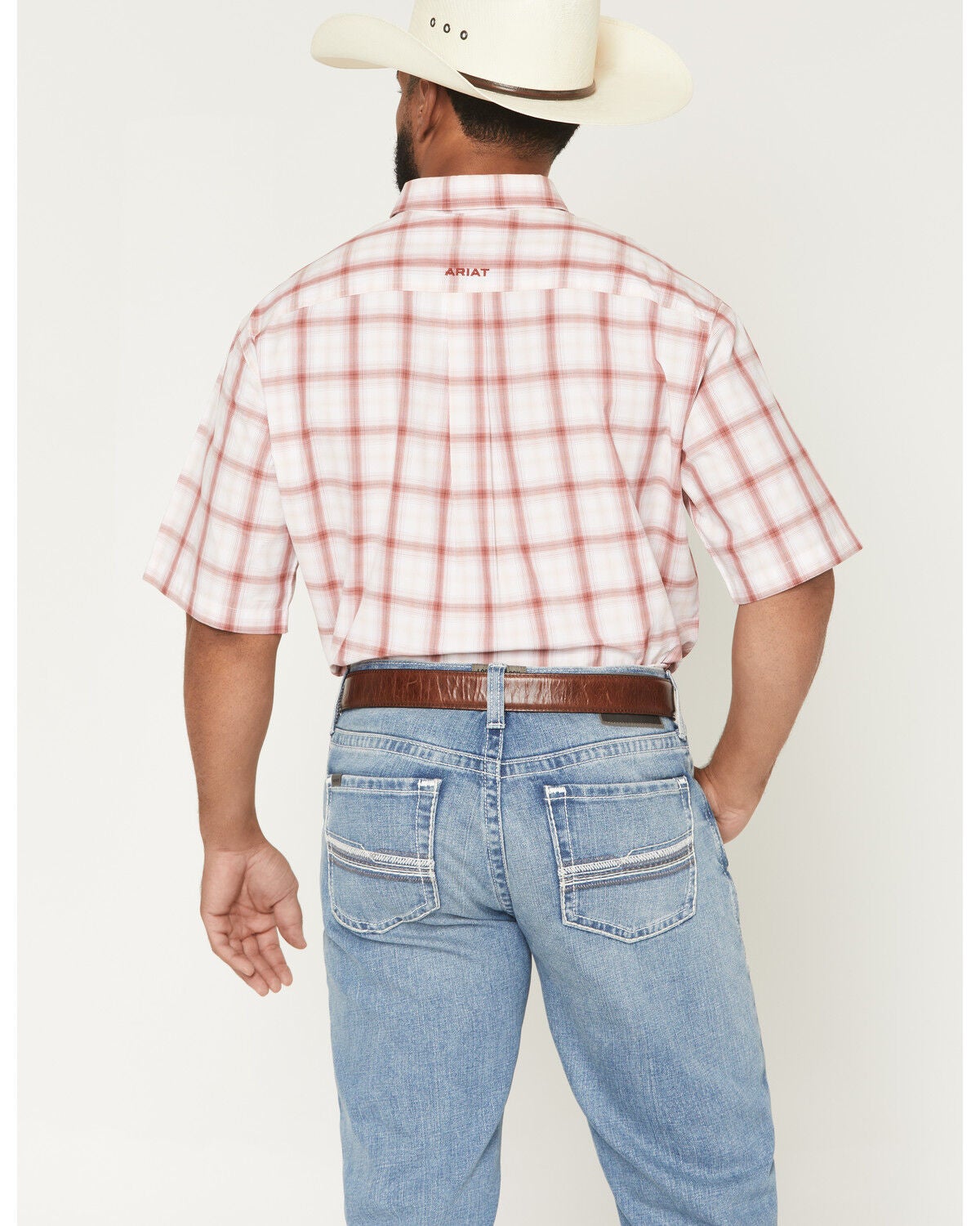 Image #4 - Ariat Men's Pro Series Tilly Plaid Print Short Sleeve Button-Down Western Shirt, Pink, hi-res