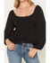 Image #3 - La La Land Women's Boot Barn Exclusive Emma Double Layer Peplum Top, Black, hi-res