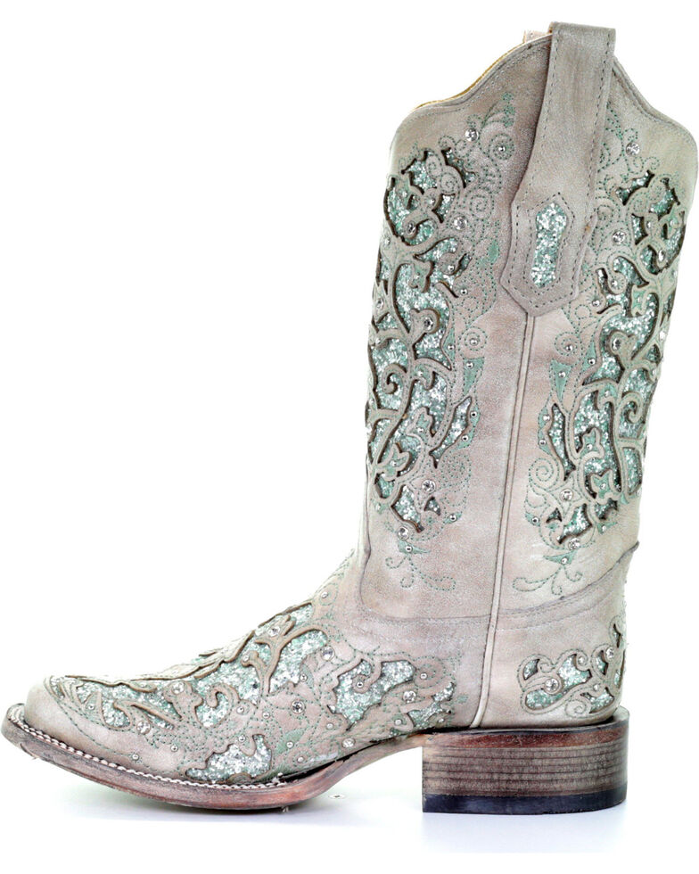 blue sparkly cowgirl boots