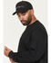 Image #3 - Hawx Men's FR Solid Long Sleeve Work T-Shirt, Black, hi-res