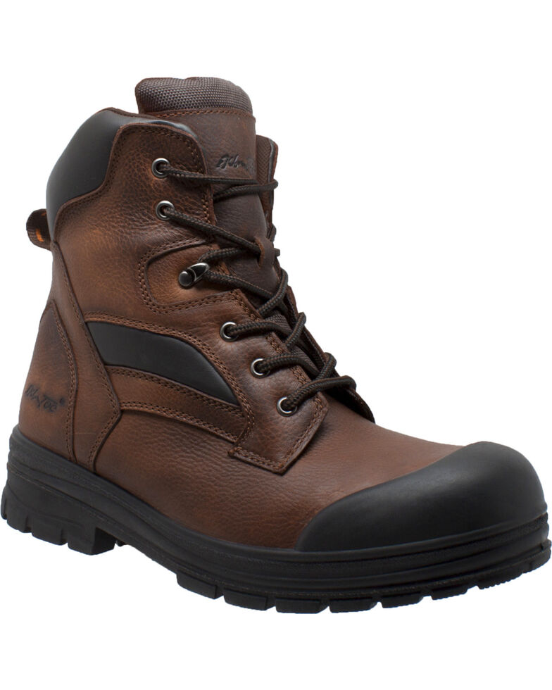 brown leather worker boots