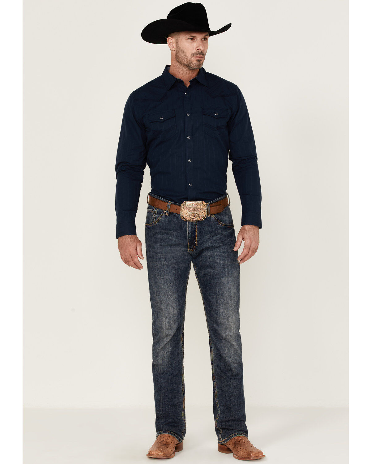 Image #2 - Cody James Men's Prosper Lurex Stripe Long Sleeve Snap Western Shirt, , hi-res
