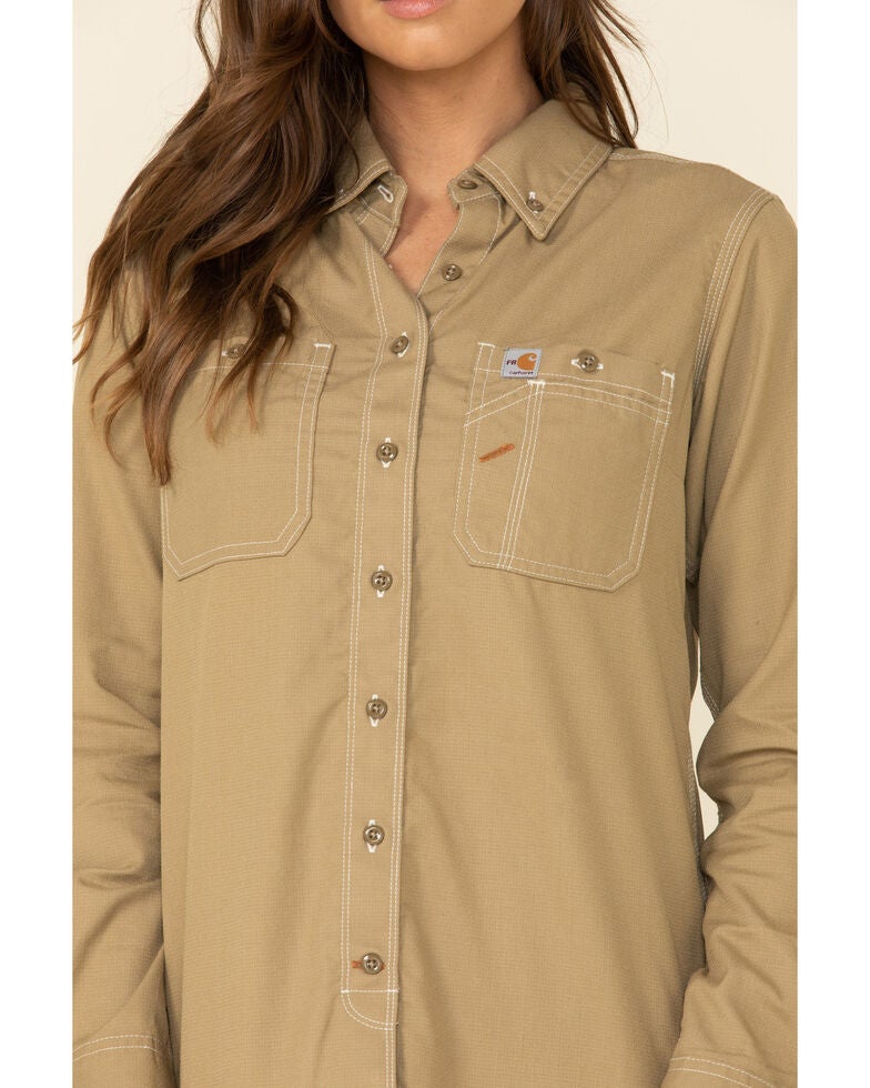 Carhartt Women's FR Force Lightweight Button Front Long Sleeve Shirt