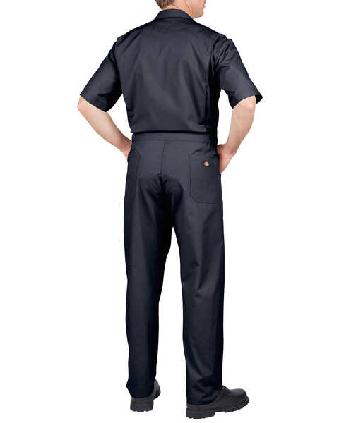 Image #3 - Dickies Short Sleeve Work Coveralls, Navy, hi-res