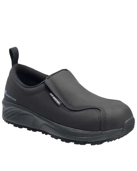 Nautilus Men's Guard Slip-On Work Shoes - Composite Toe, Black, hi-res