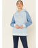 Image #1 - Kimes Ranch Women's Ash Grey Amigo Logo Hoodie, Blue, hi-res