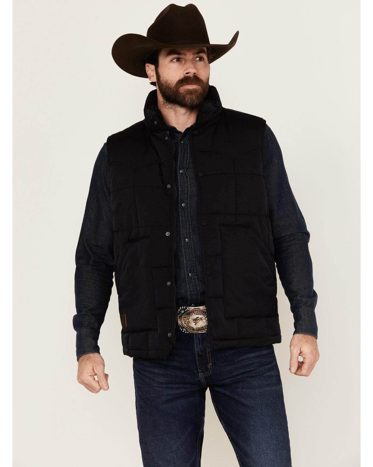 Image #1 - Kimes Ranch Men's Muir Trail Sherpa Vest, Black, hi-res
