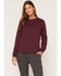 Image #1 - Carhartt Women's Irvine Loose Fit Logo Long Sleeve Work Shirt, Burgundy, hi-res