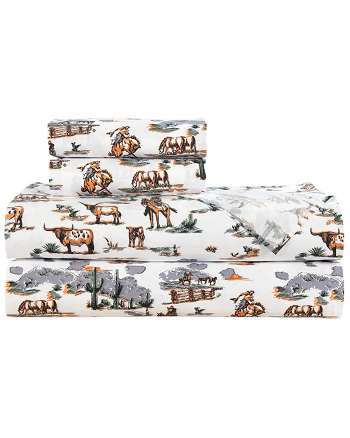 Image #3 - HiEnd Accents 200TC Cotton Ranch Life 3 Piece Sheet Set - Twin Size, Multi, hi-res