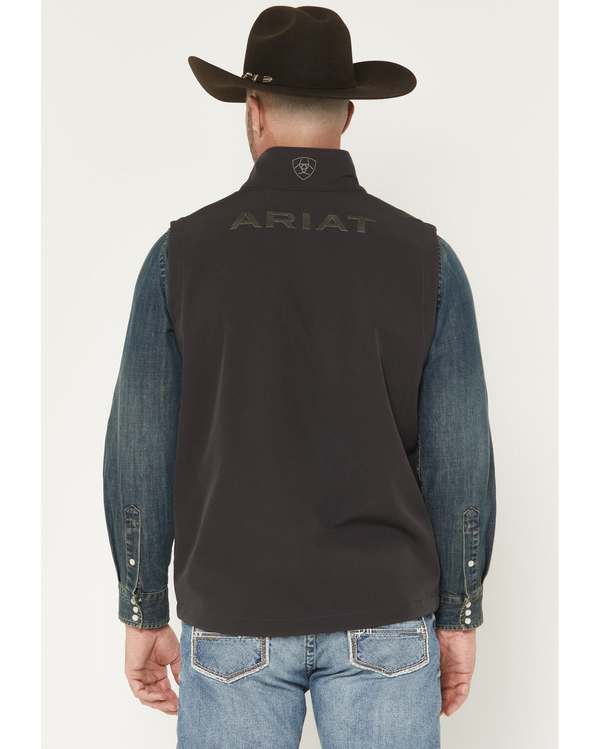 Image #4 - Ariat Men's Phantom Logo Concealed Carry Softshell Vest, , hi-res