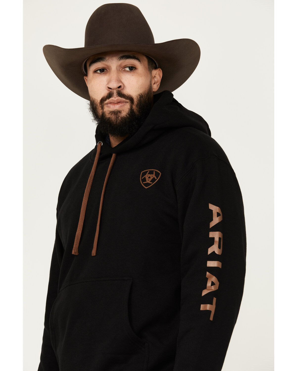 Image #2 - Ariat Men's Boot Barn Exclusive Logo Hooded Sweatshirt, Black, hi-res