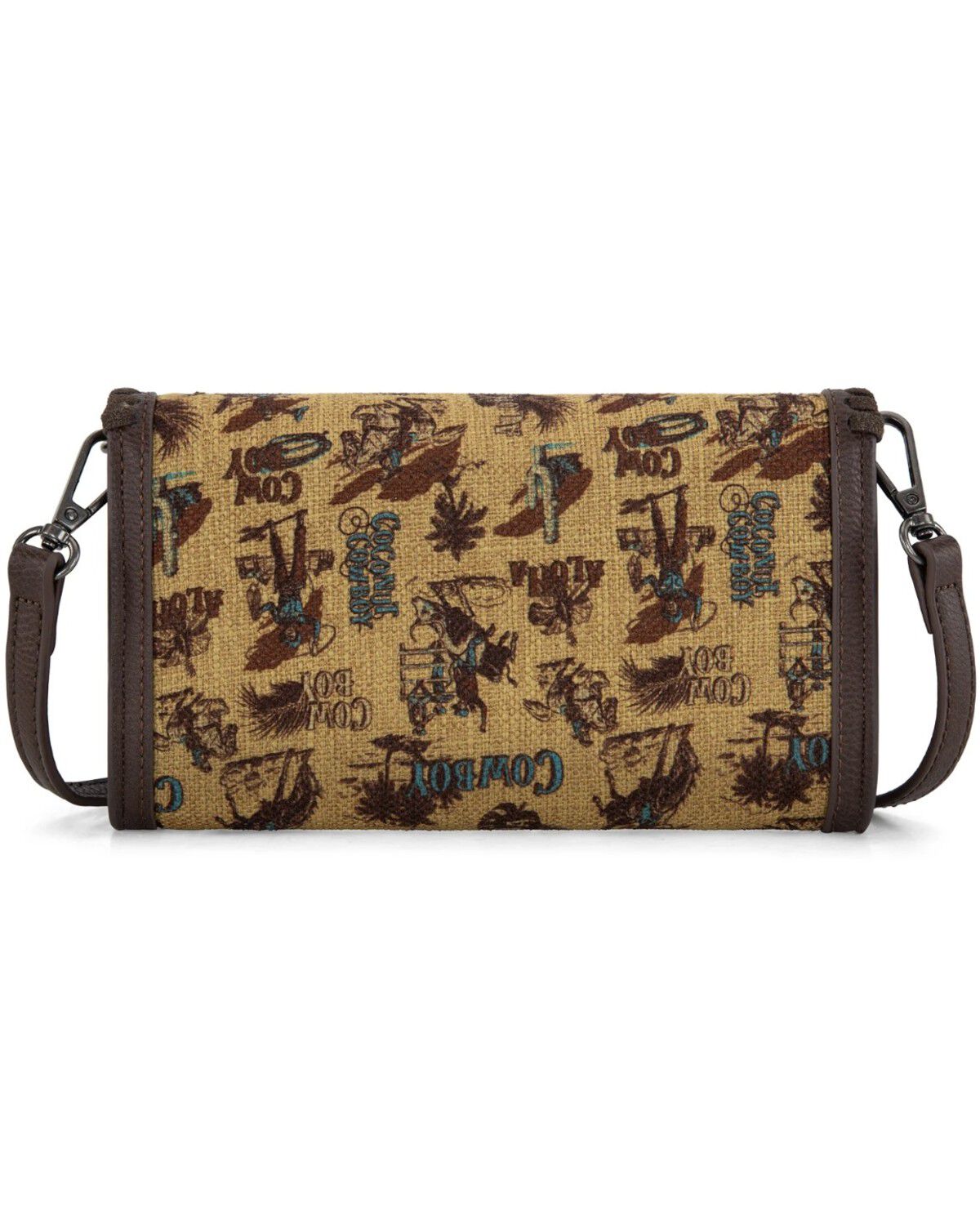 Image #3 - Wrangler Women's Vintage Cowboy Cool Print Crossbody Bag, Dark Yellow, hi-res