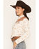 Image #2 - Ely Walker Women's Boot Barn Exclusive Western Conversational Print Long Sleeve Pearl Snap Cropped Western Shirt, Ivory, hi-res
