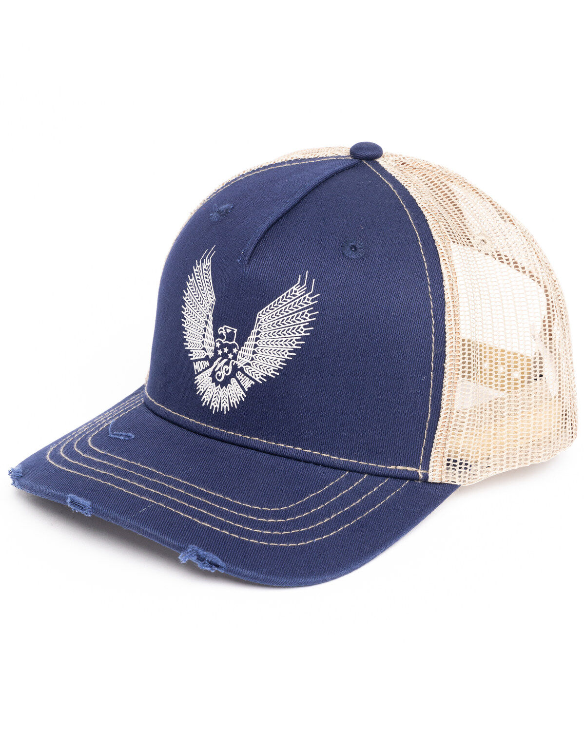 Image #1 - Moonshine Spirit Men's Eagle Embroidered Ball Cap , Blue, hi-res