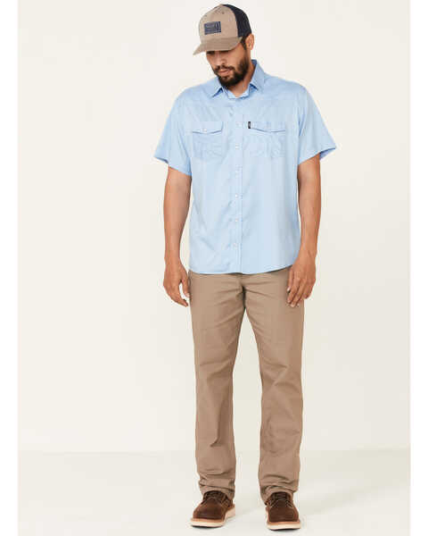 Image #2 - Hooey Men's Habitat Sol Short Sleeve Pearl Snap Western Shirt , Blue, hi-res