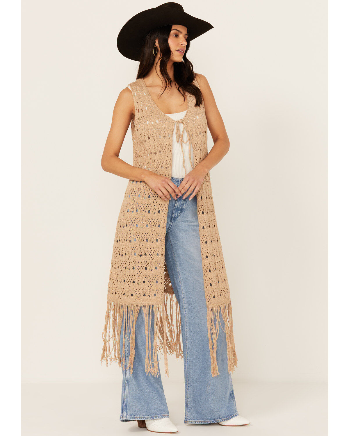 Image #1 - Shyanne Women's Long Fringe Sweater Vest, , hi-res