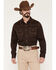 Image #1 - Wrangler Retro Men's Solid Long Sleeve Snap Western Shirt, Brown, hi-res