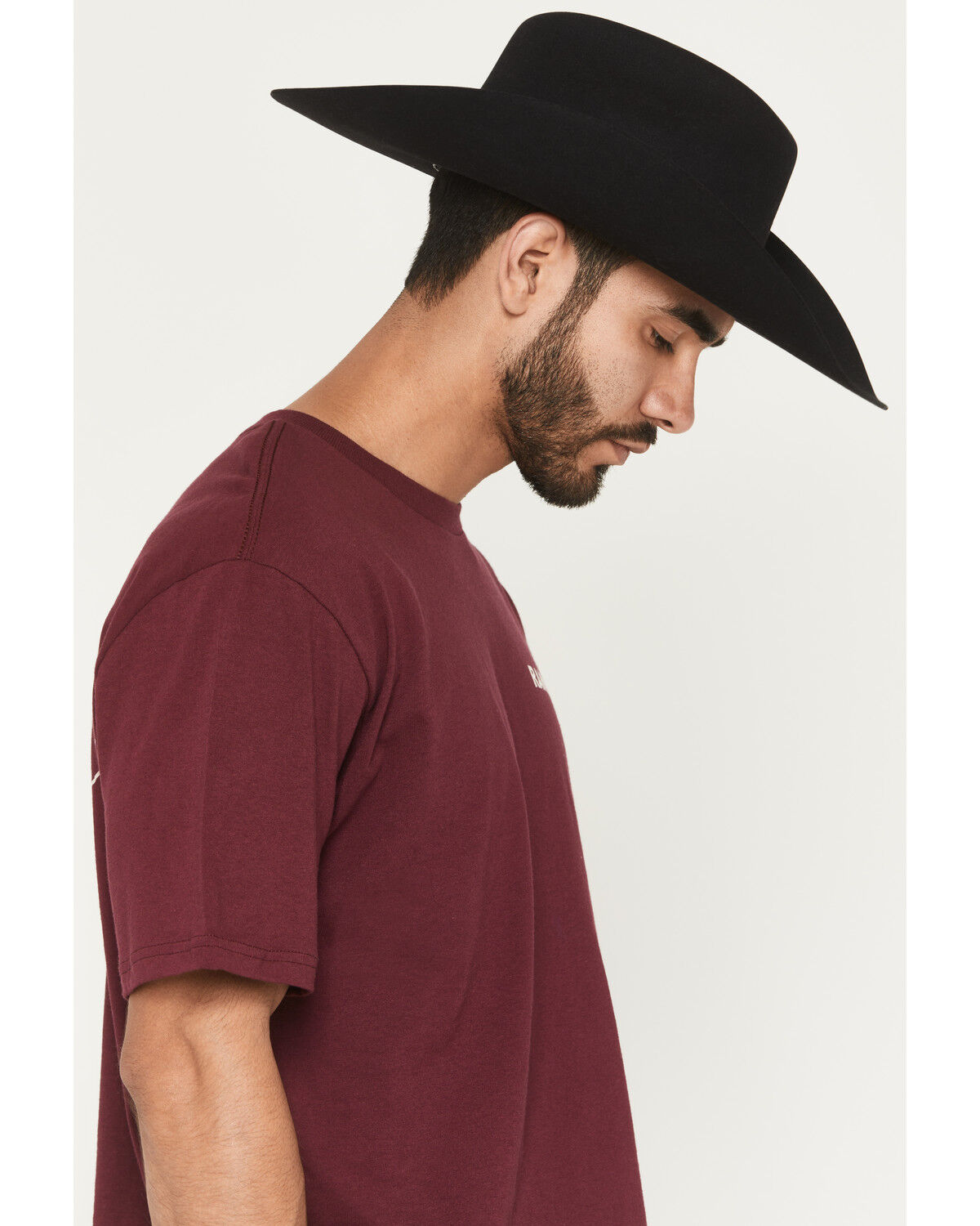 Image #3 - RANK 45® Men's Half Steer Skull Logo Short Sleeve Graphic T-Shirt, Burgundy, hi-res