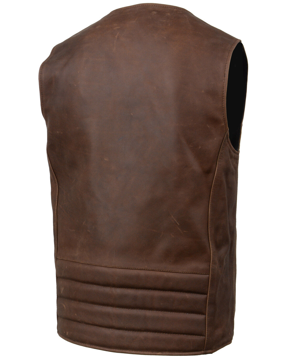Image #2 - Milwaukee Leather Men's Gambler Concealed Carry Vintage Motorcycle Leather Vest, Brown, hi-res