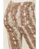 Saints & Hearts Women's Snake Print High-Rise Flare Jeans, Brown, hi-res