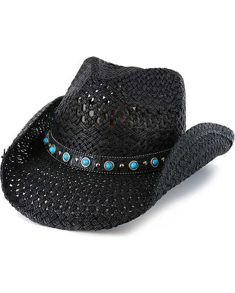 Shyanne® Women's Alabama Straw Hat, Black, hi-res