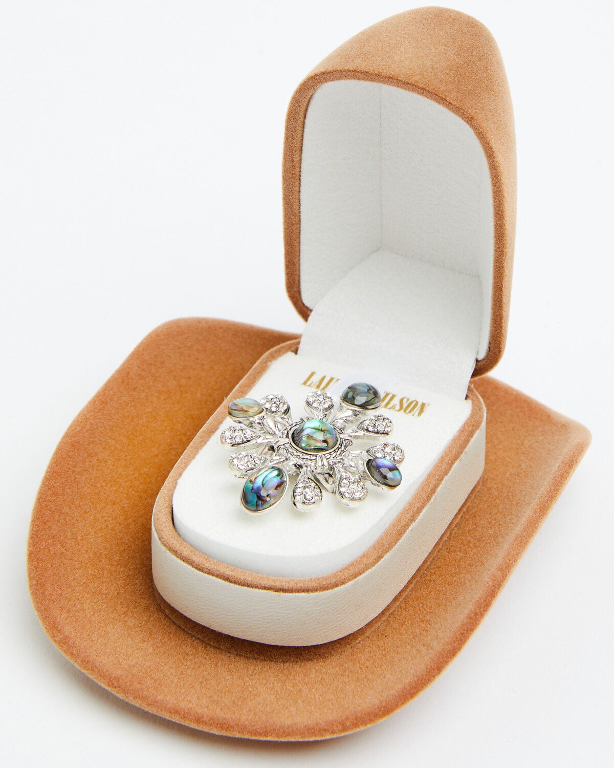 Lainey Wilson Women's Adjustable Burst Stone Ring, Silver, hi-res