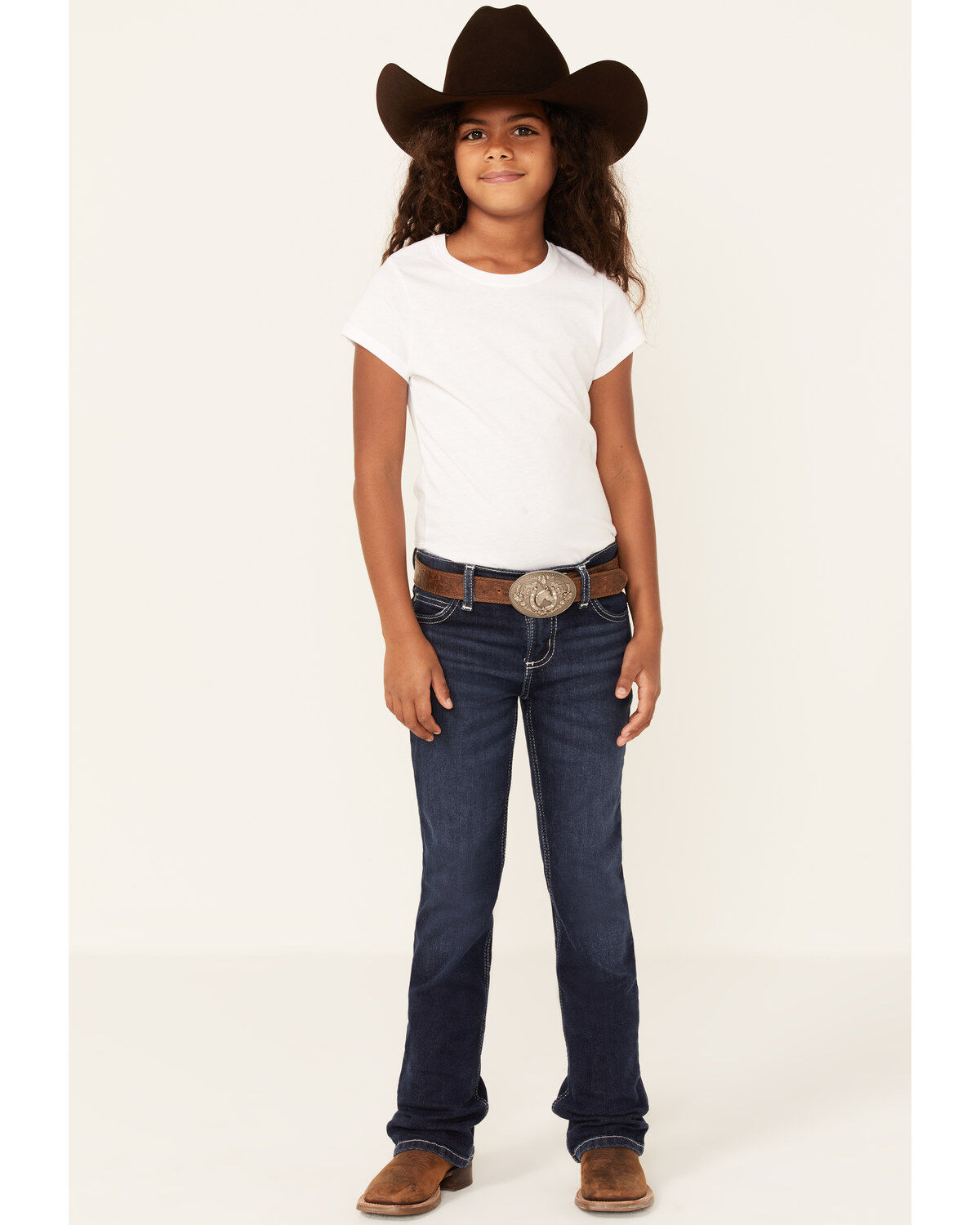 Image #1 - Wrangler Girls' Lacie Bootcut Jeans, Blue, hi-res