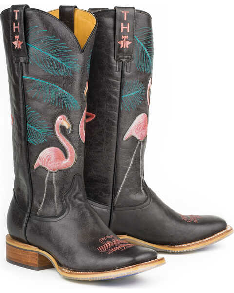 Image #2 - Tin Haul Women's Trailerhood Western Boots - Broad Square Toe, Black, hi-res