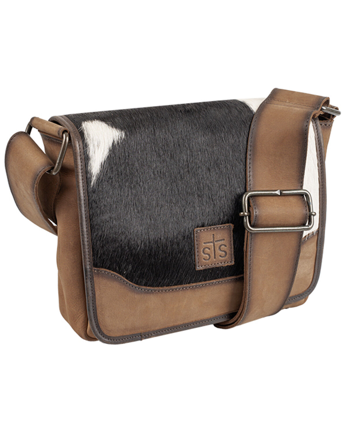 Image #2 - STS Ranchwear By Carroll Women's Della Cowhide Crossbody Purse, Brown, hi-res
