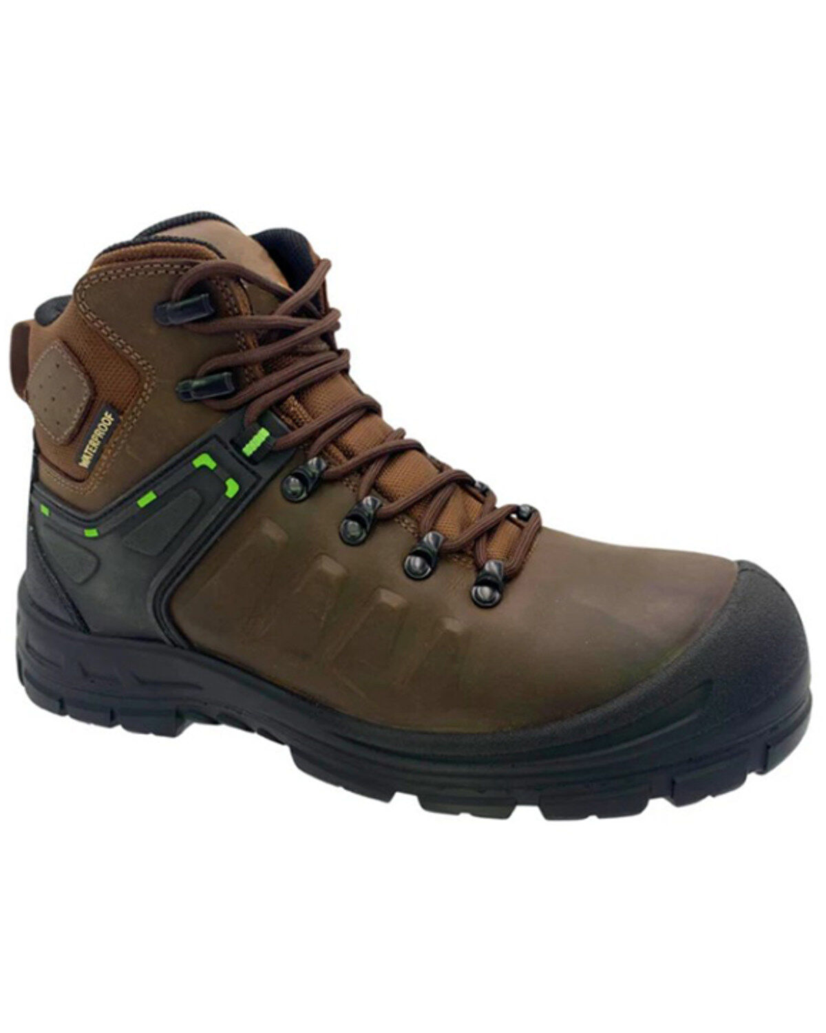 Image #1 - AdTec Men's 6" Waterproof Work Boots - Composite Toe, Brown, hi-res
