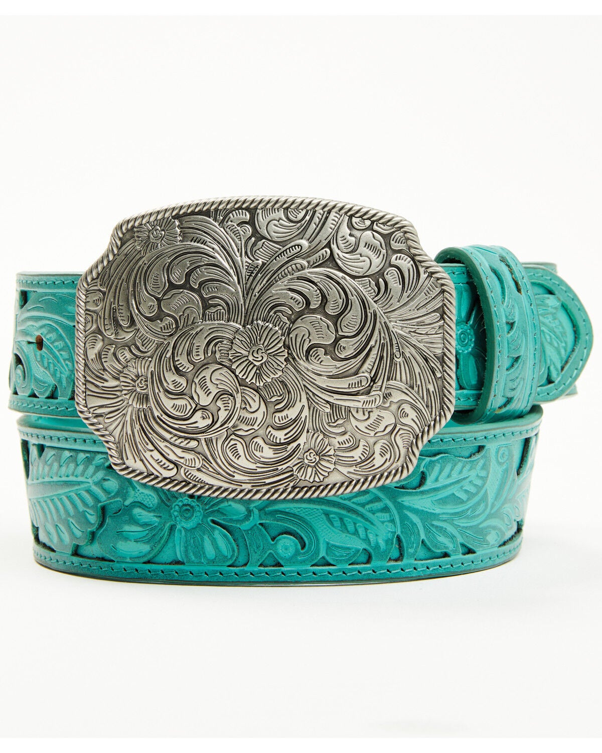 Idyllwind Women's Westerly Drive Tooled Belt, Turquoise, hi-res