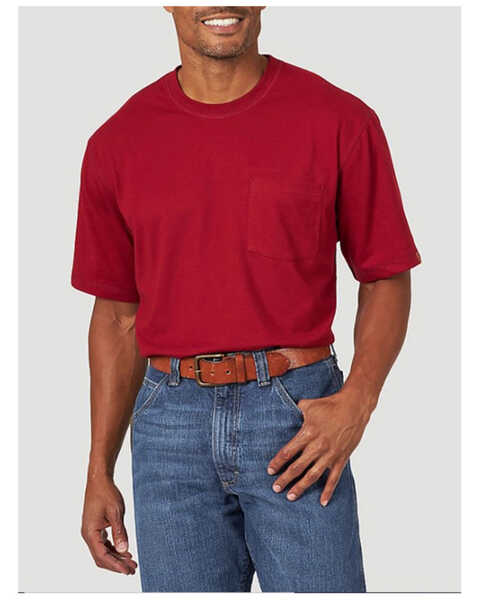 Wrangler Riggs Men's Performance Pocket Work T-Shirt , Red, hi-res