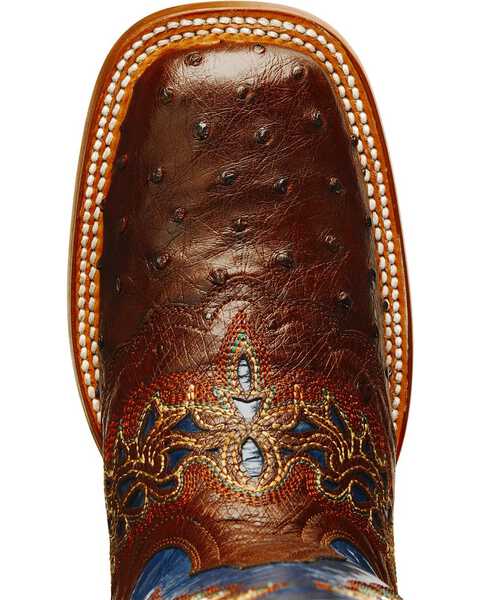 Image #6 - Lucchese Women's Handmade 1883 Amberlyn Full Quill Ostrich Western Boots - Square Toe , Sienna, hi-res