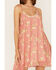 Image #3 - Wild Moss Women's Gingham Floral Print Slip Mini Dress, Red, hi-res