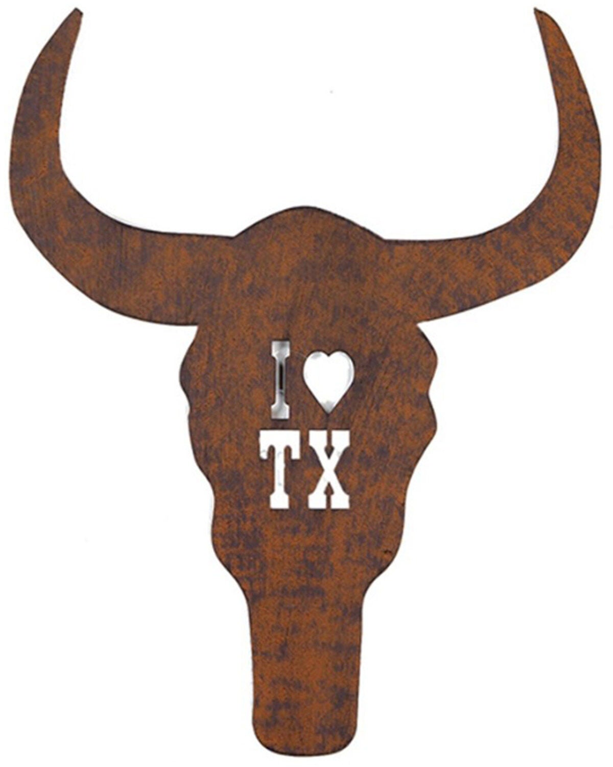 Manual Woodworkers Texas Skull Metal Wall Decor, Brown, hi-res